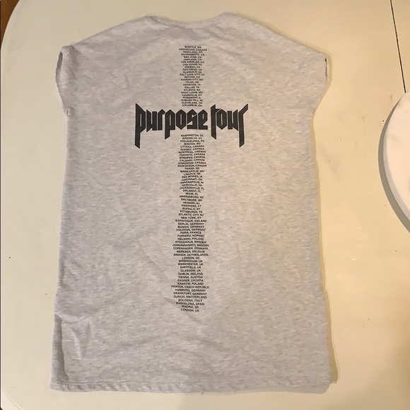 Bieber Purpose Tour Short Sleeve Sweatshirt - Picture 2 of 6